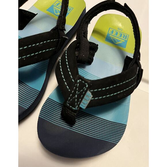 Reef Flip Flops Toddler Boys Size 5/6 slip on with ankle strap EUC - Picture 2 of 7